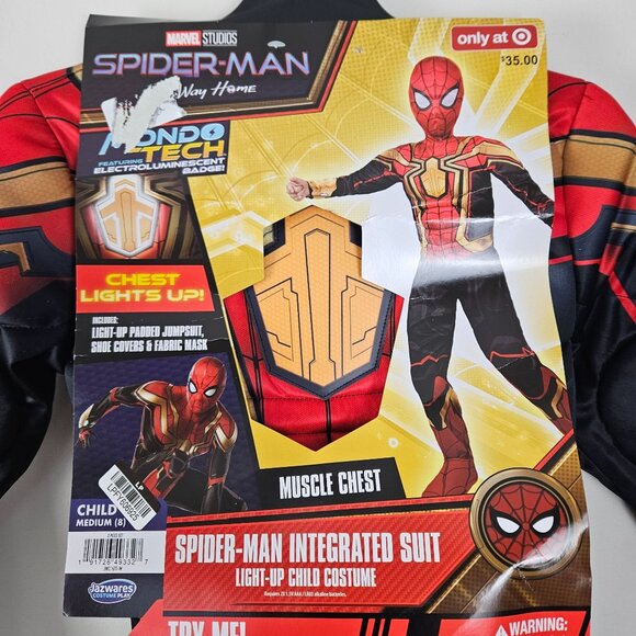 Marvel Spider-Man Child Costume M (8) Light-Up Muscle Chest Padded Jumpsuit - Picture 5 of 12